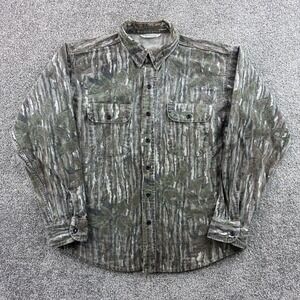 Vintage Five Brother Flannel Shirt Mens XL Realtree Camo USA Made Chamois